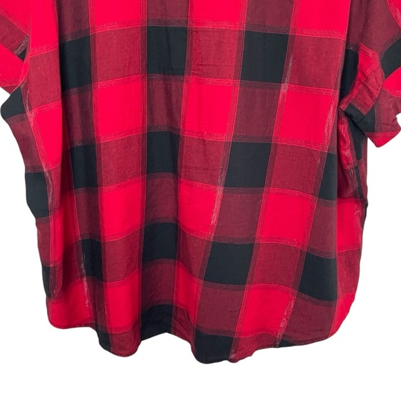VICTORIA’S SECRET Buffalo Plaid Short-Sleeve Flannel Button Down, XXL - Picture 8 of 11